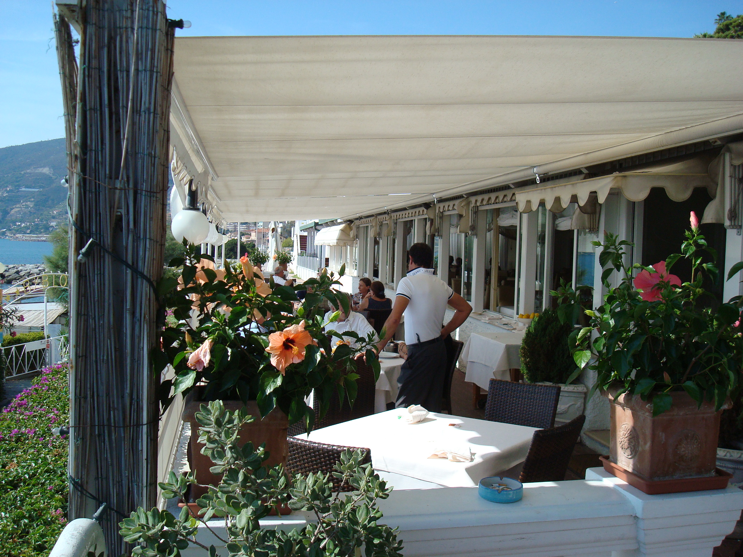 outside dining at Byblos on the Italian Riveria