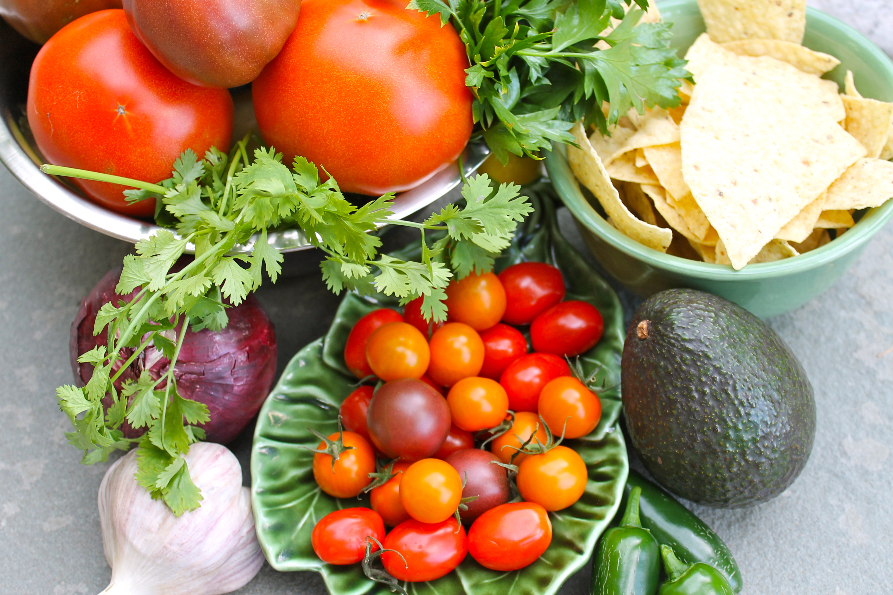 fresh ingredients for mexican soup