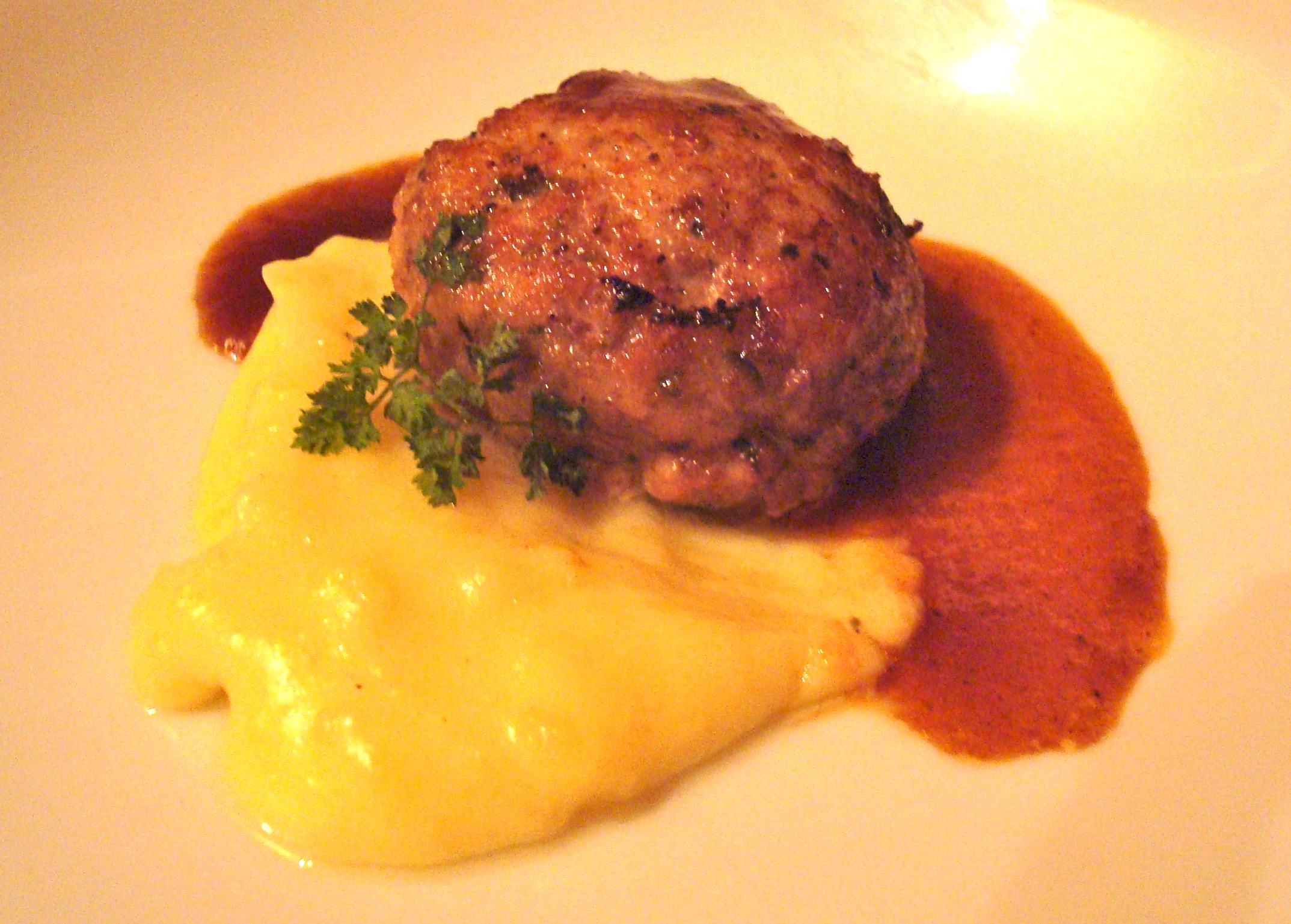 DSC02035 Veal Meatball on Polenta