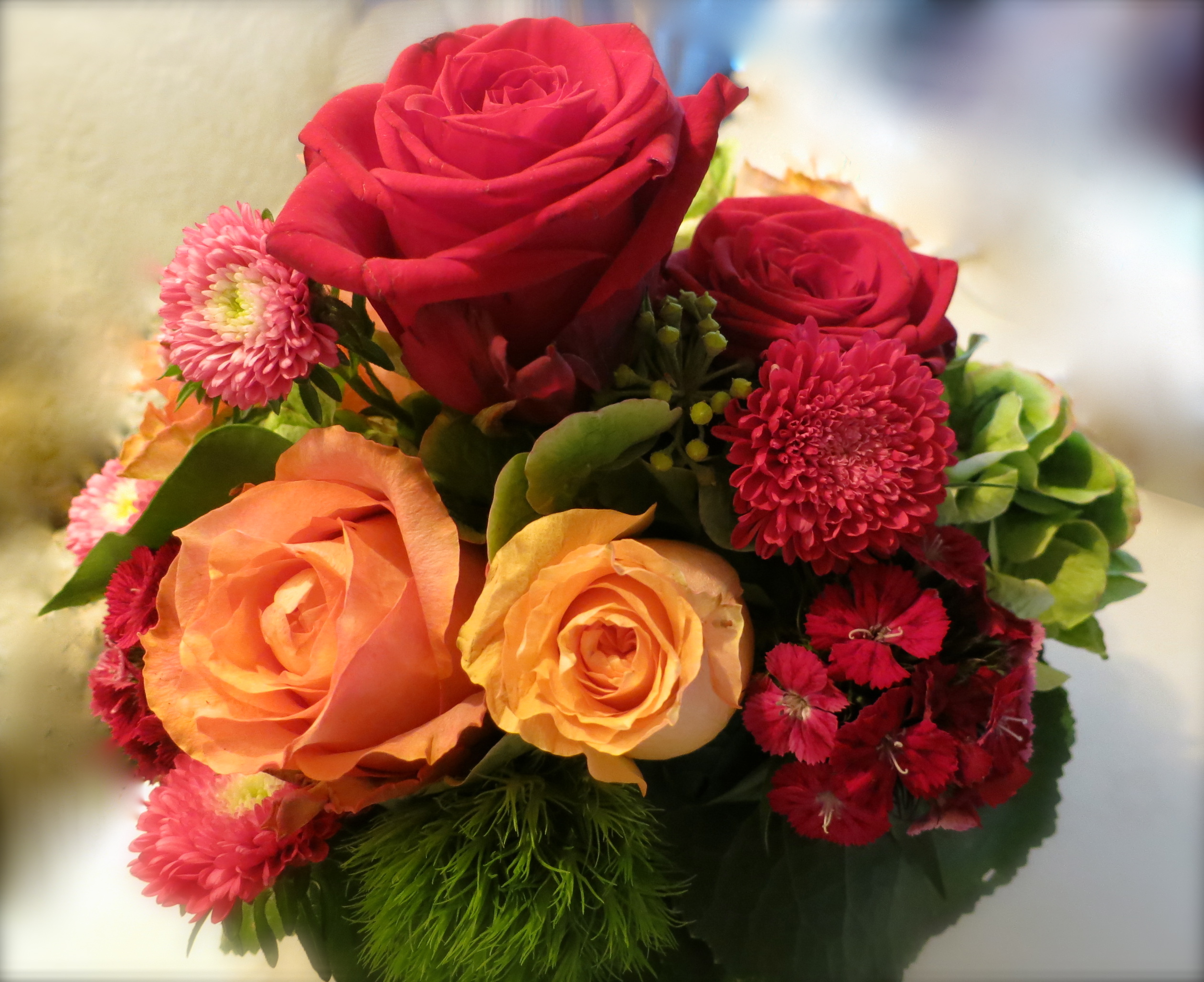 Colorful Fresh Flowers At Each Table Added Warmth To Each Table