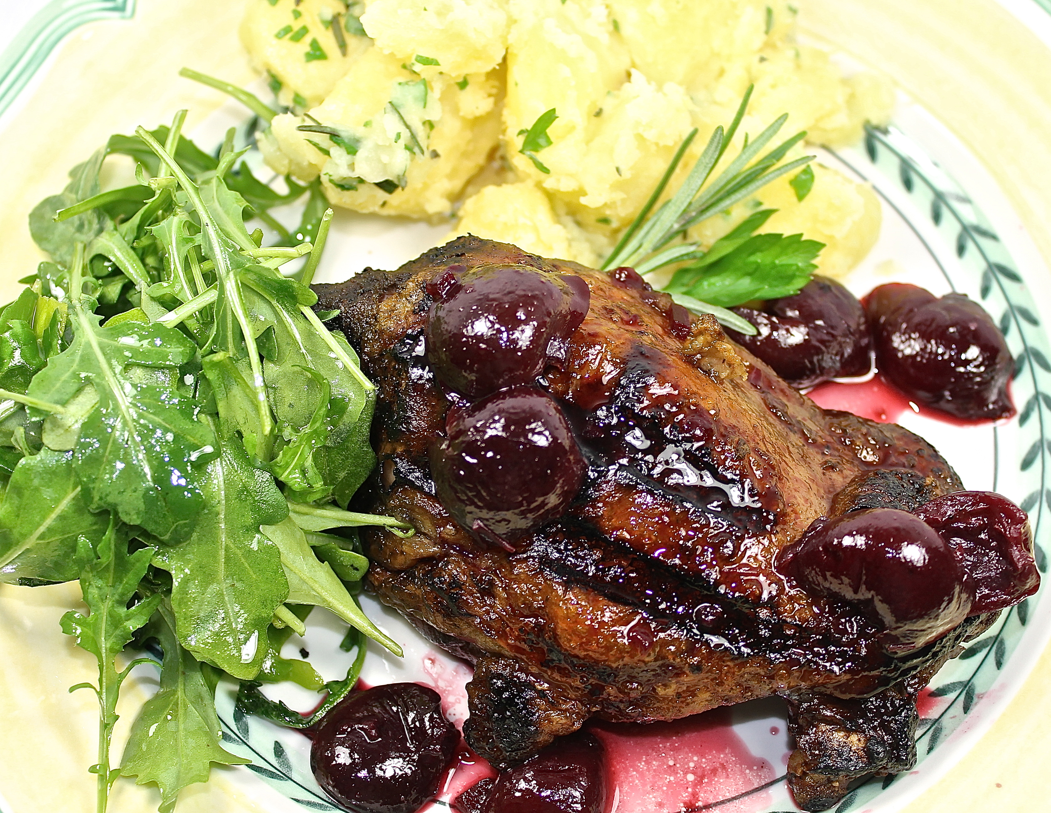 Grilled Duck With Sweet Cherry Sauce