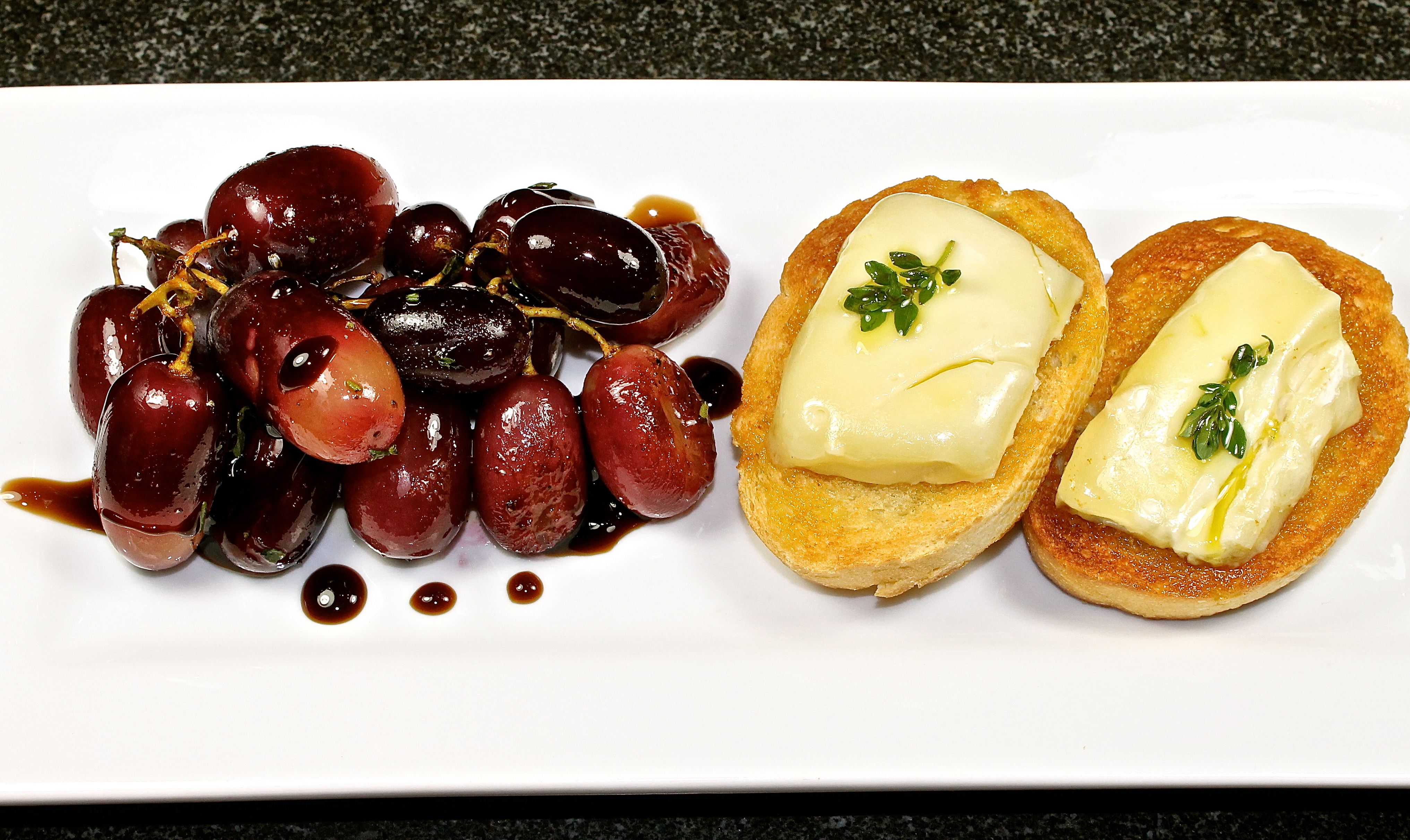Roasted Grapes And Warm Brie Bruschetta 