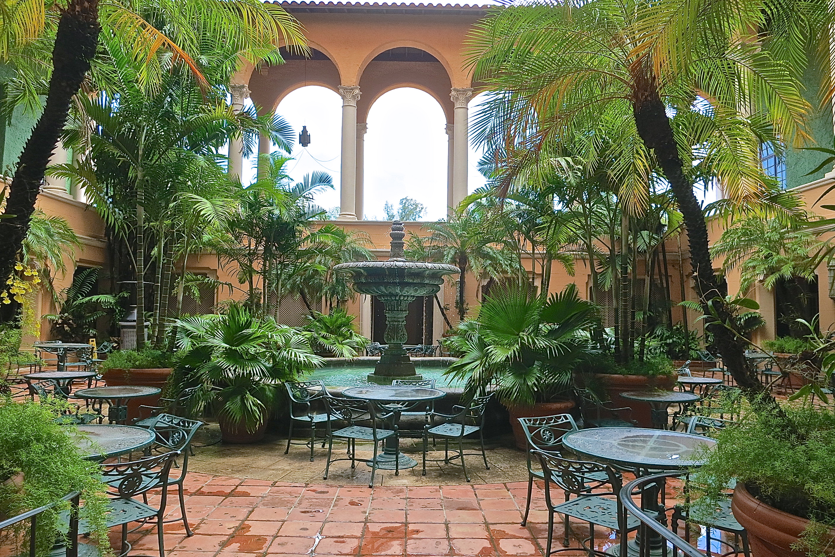 The Fountained Courtyard Of The Biltmore's Fontana Restaurant 