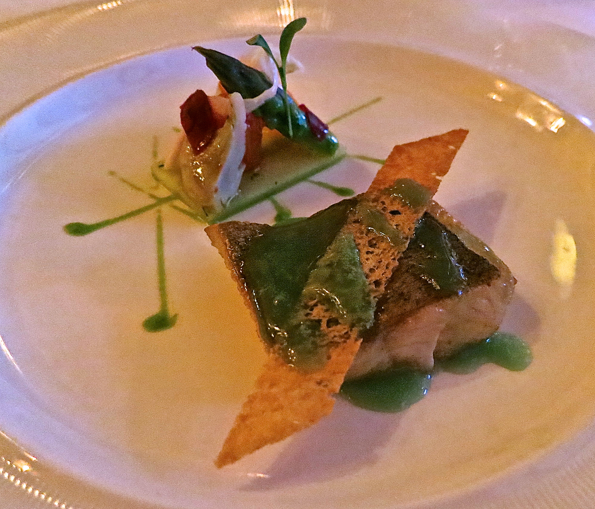Wild Caught Trout, Purple Artichokes, Cilantro Sauce