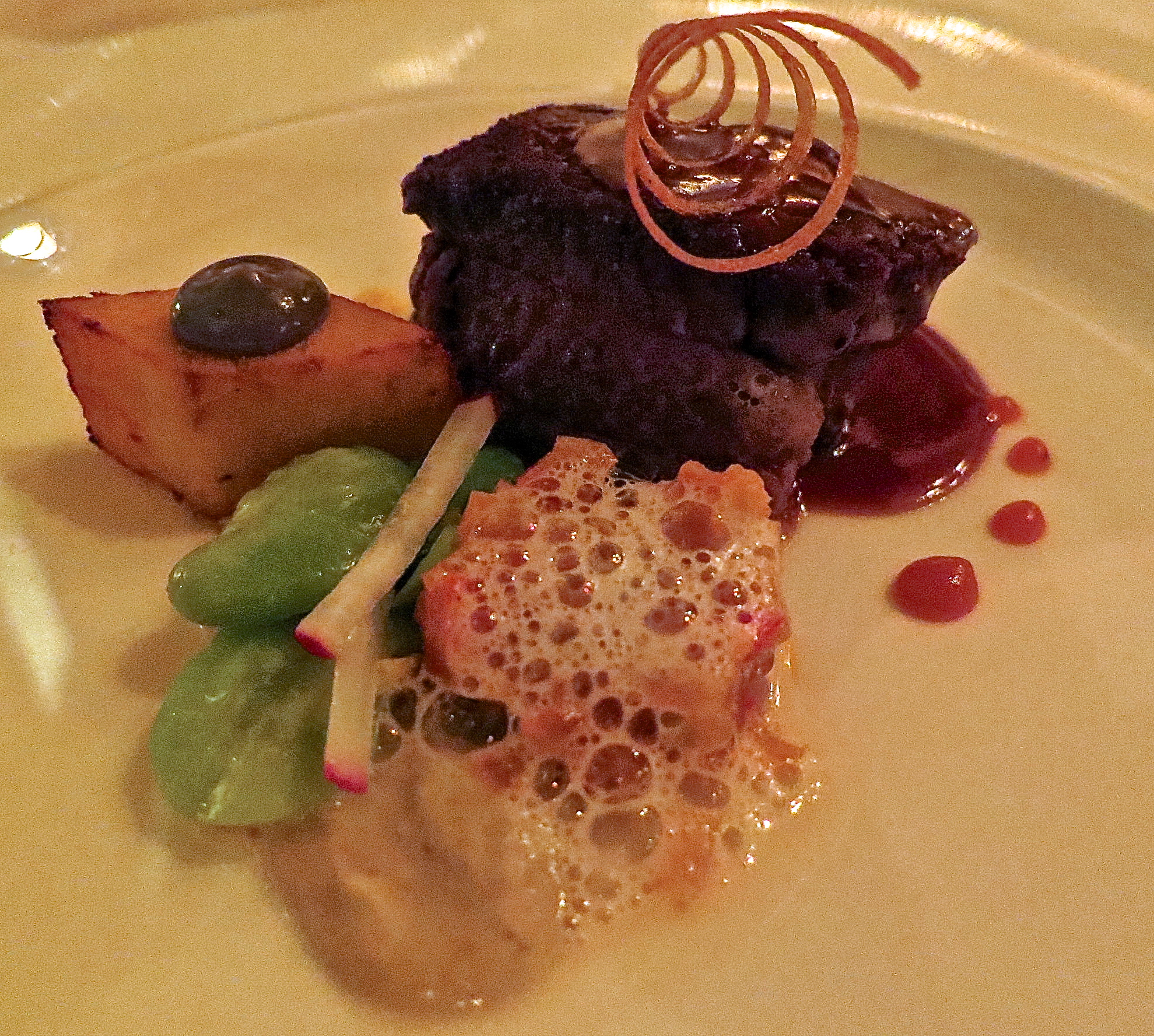 Buffalo Tenderloin, Rosemary Panisses, Nicoise Ratatouille, Buffalo Mozzarella