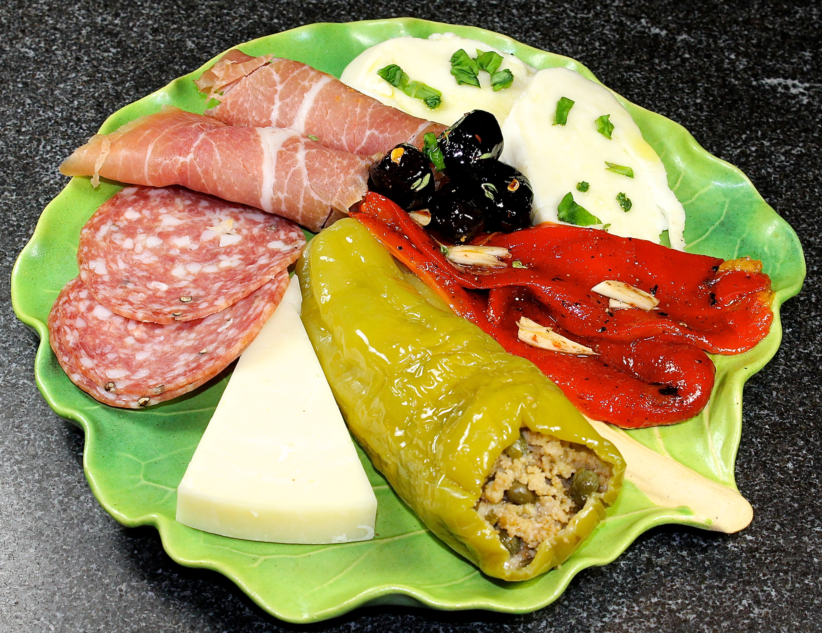 Italian Stuffed Peppers As Part Of An Antipasto