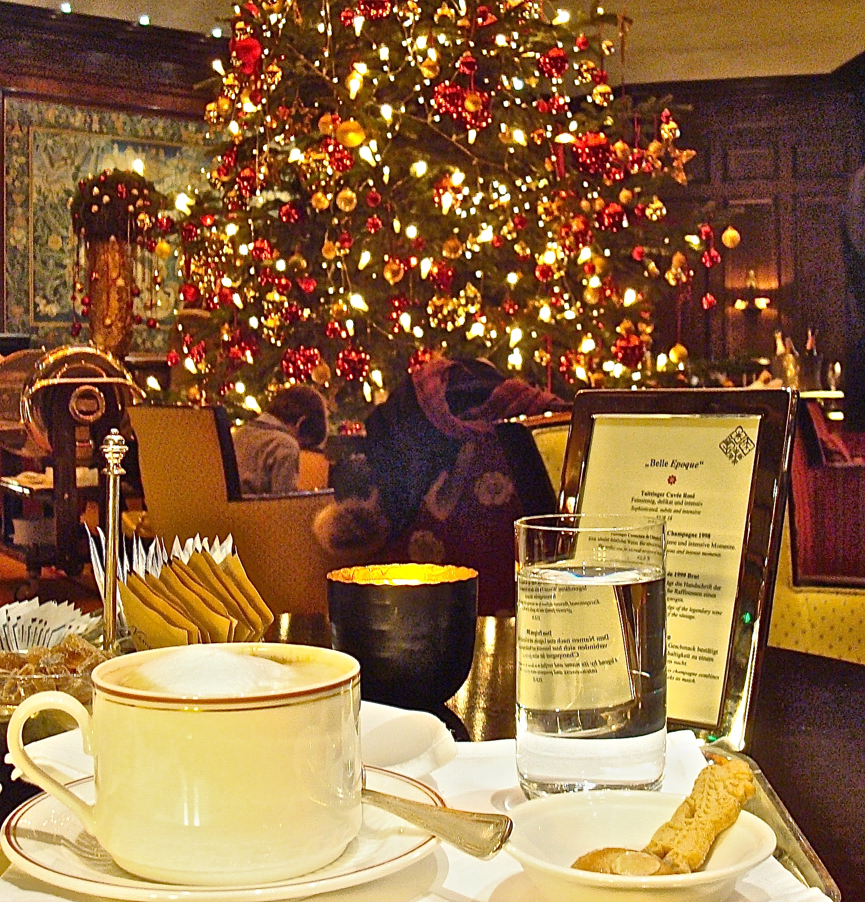 Warming Up With A Cappuccino In The Vier Jahreszeiten Beautifully Decorated Lobby