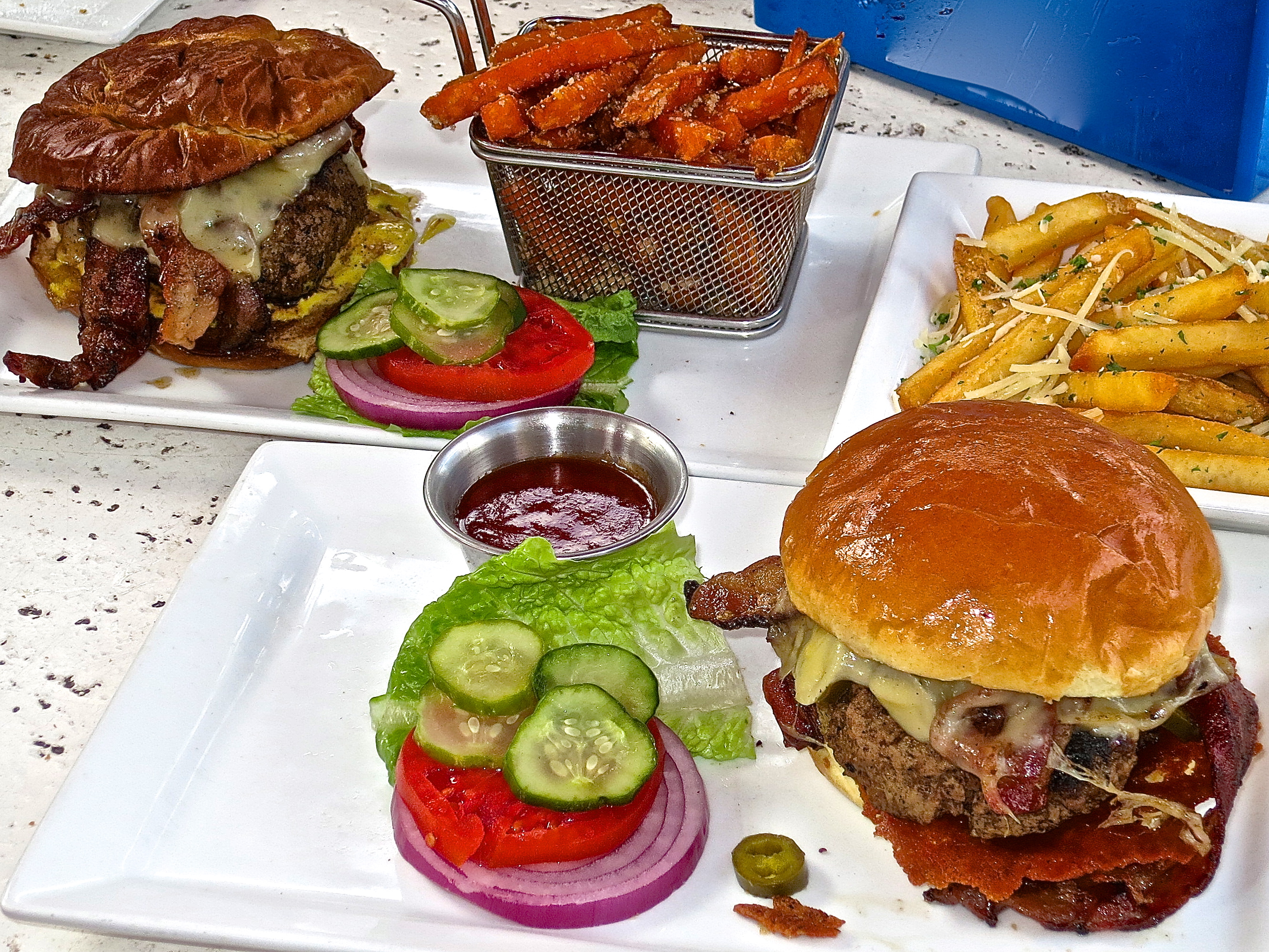 Gourmet Burgers And Fries At The Burger Bar