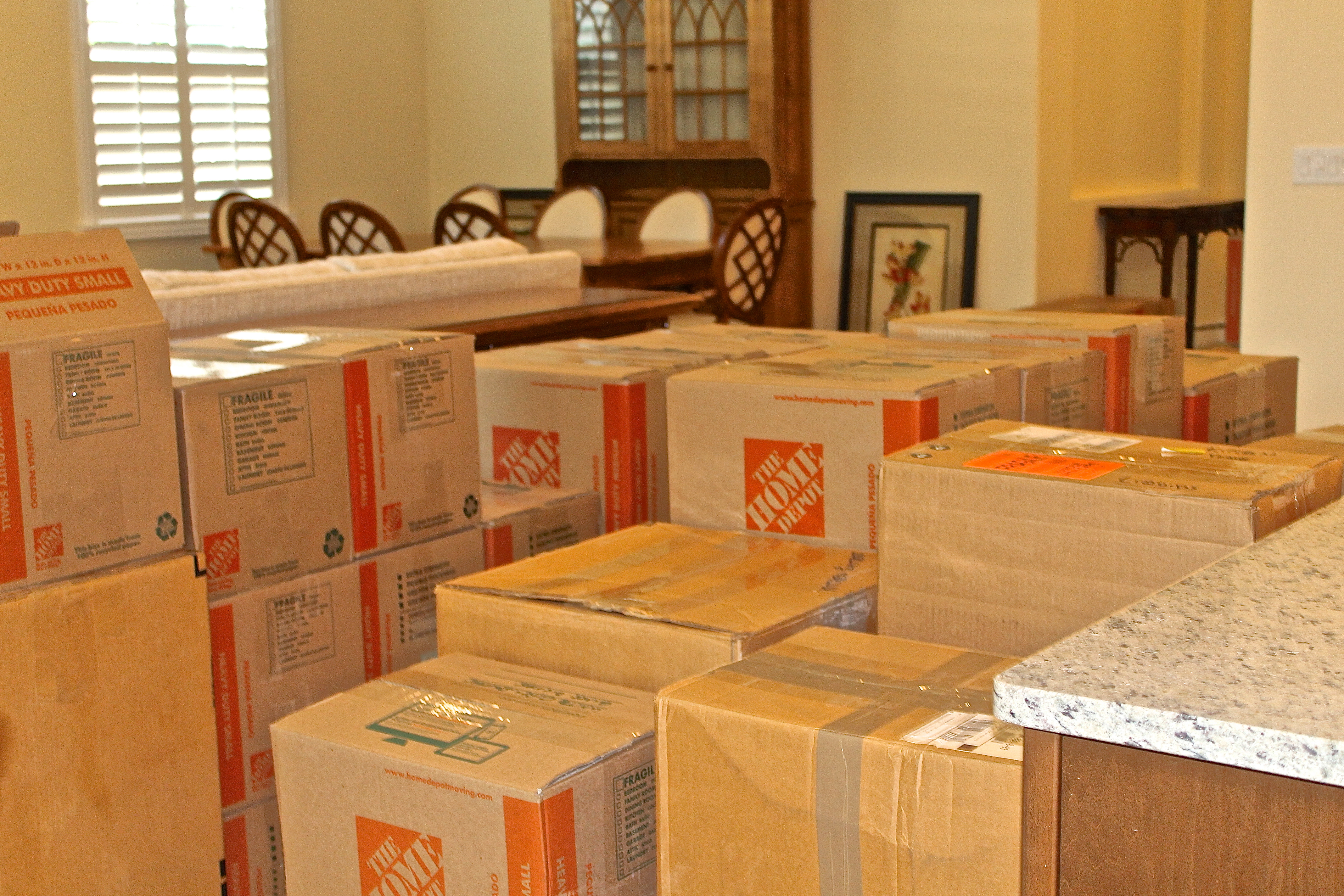 Moving Boxes Waiting To Be Unloaded…Oh No, Where Will It All Go!