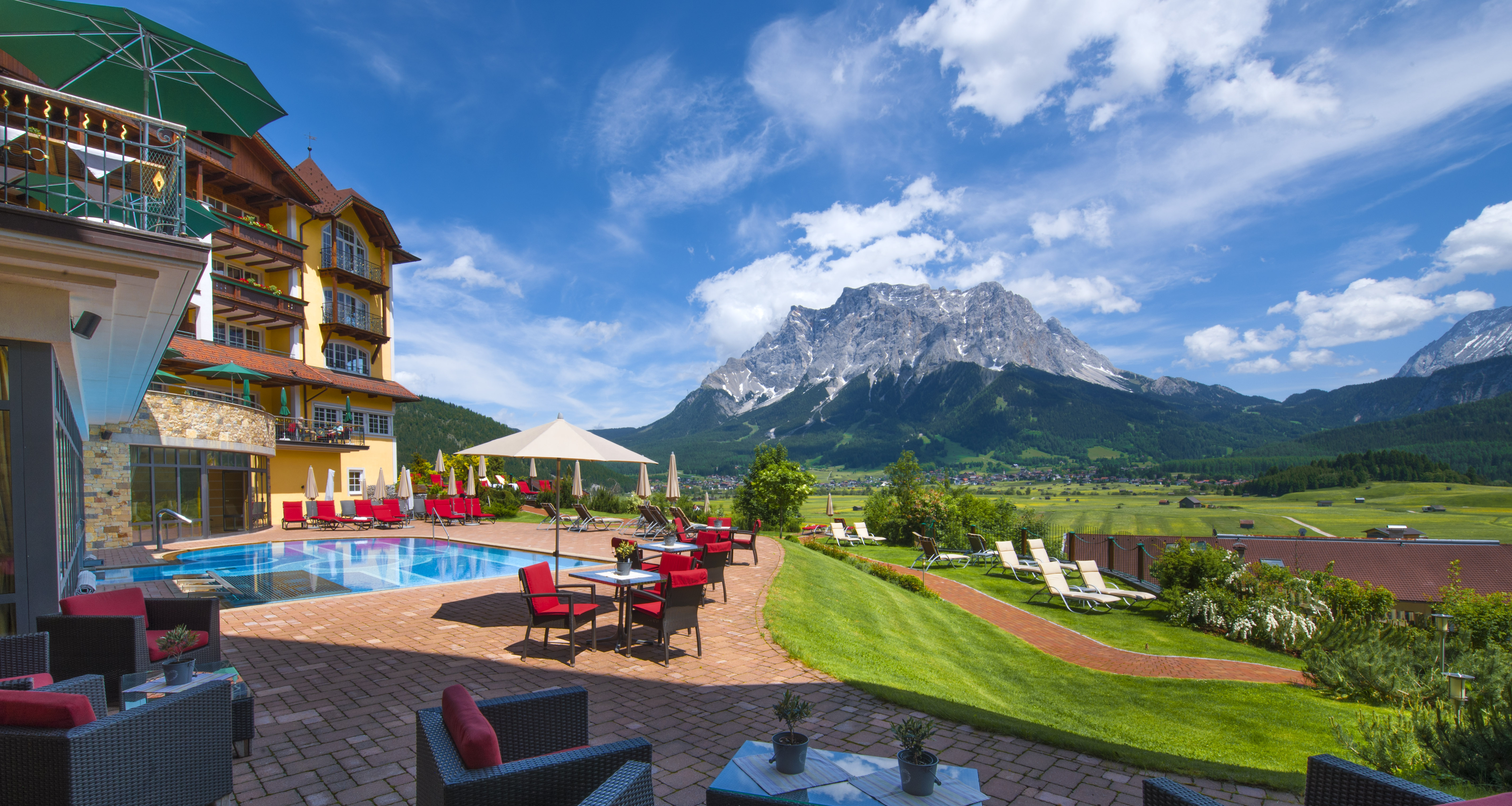 View Of The Zugspitze From The Hotel Post Lermoos
