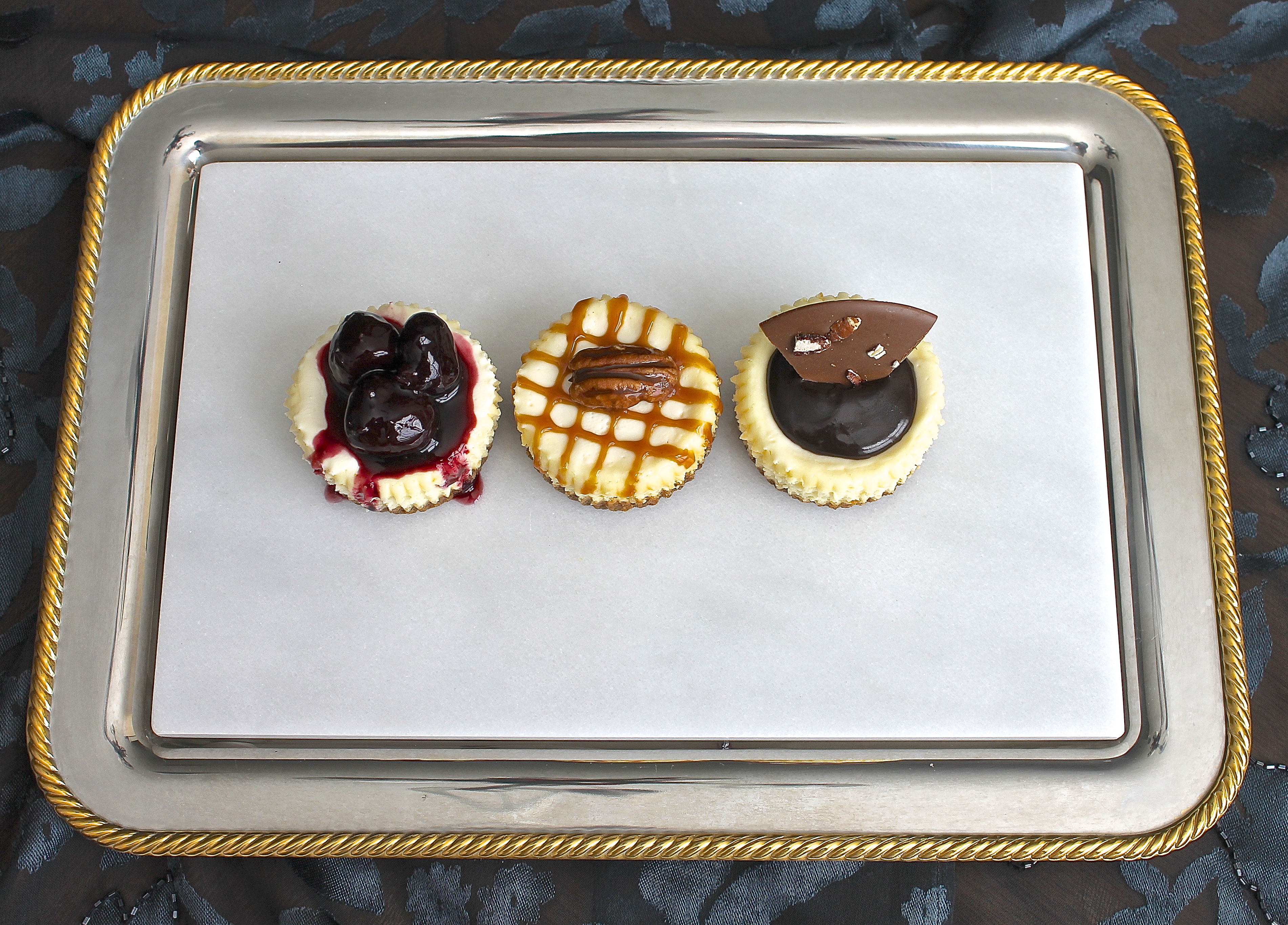 A Tray Of Mini Cheesecakes