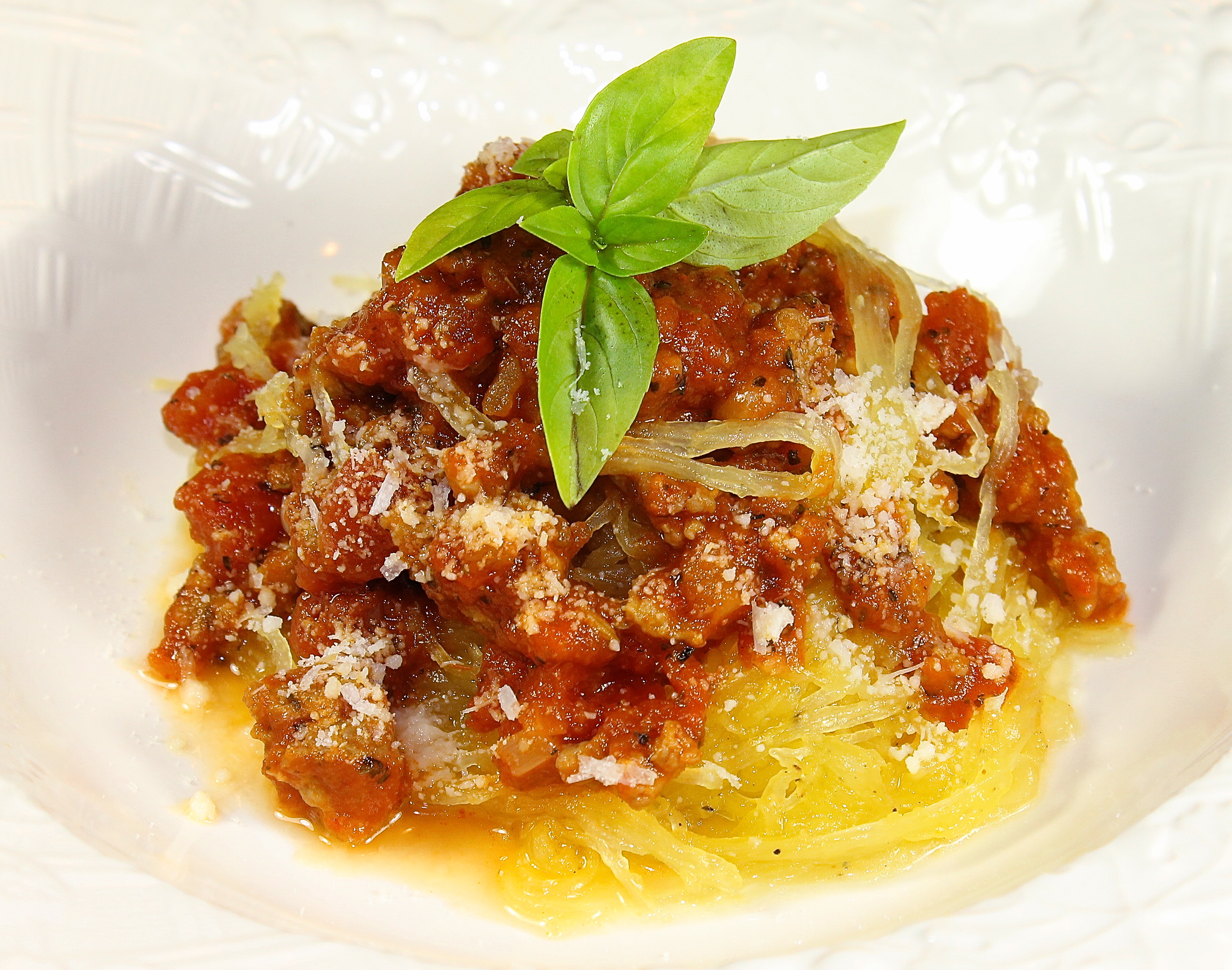 Spaghetti Squash With Sausage Ragú