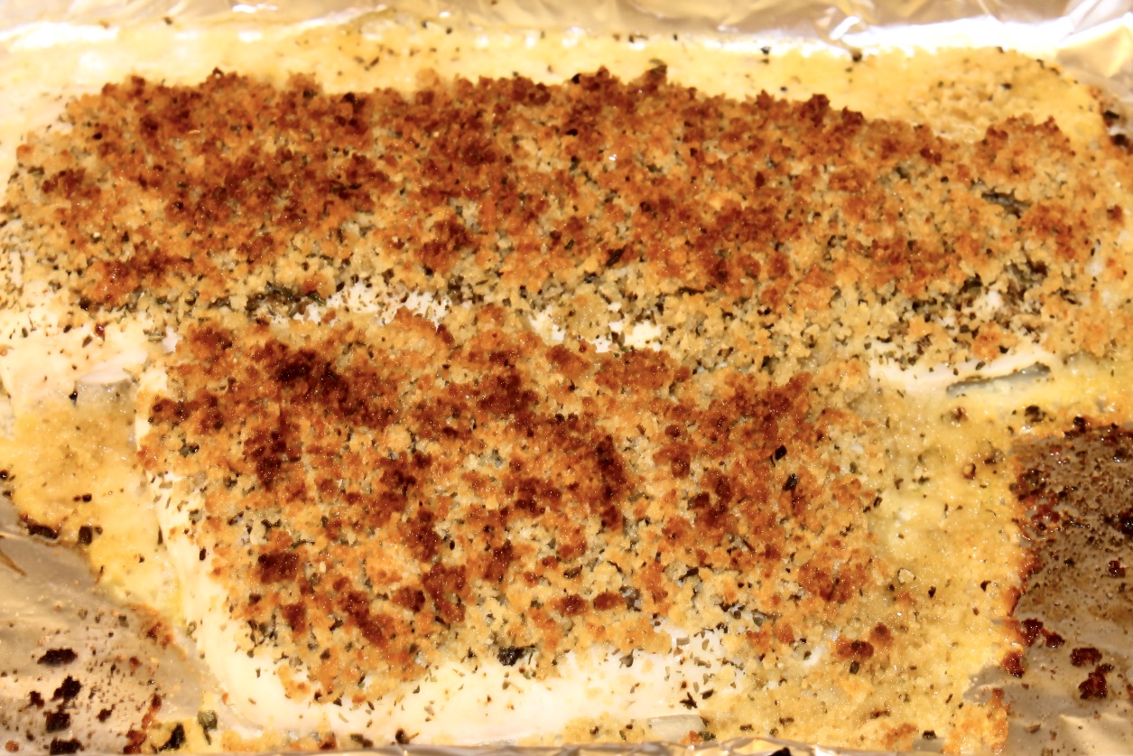 baked fish Oreganata Style