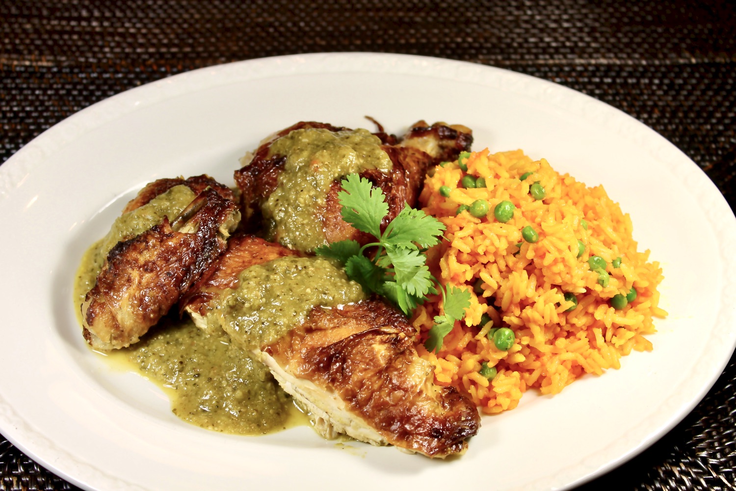 Roasted Chicken Topped With Mexican Green Mole