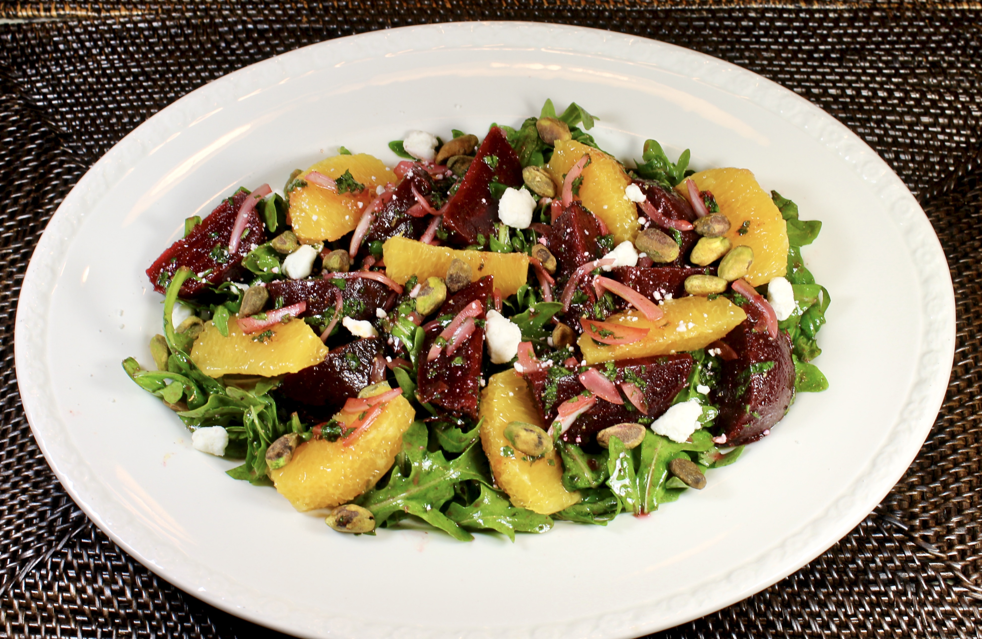 beet, orange and arugula salad