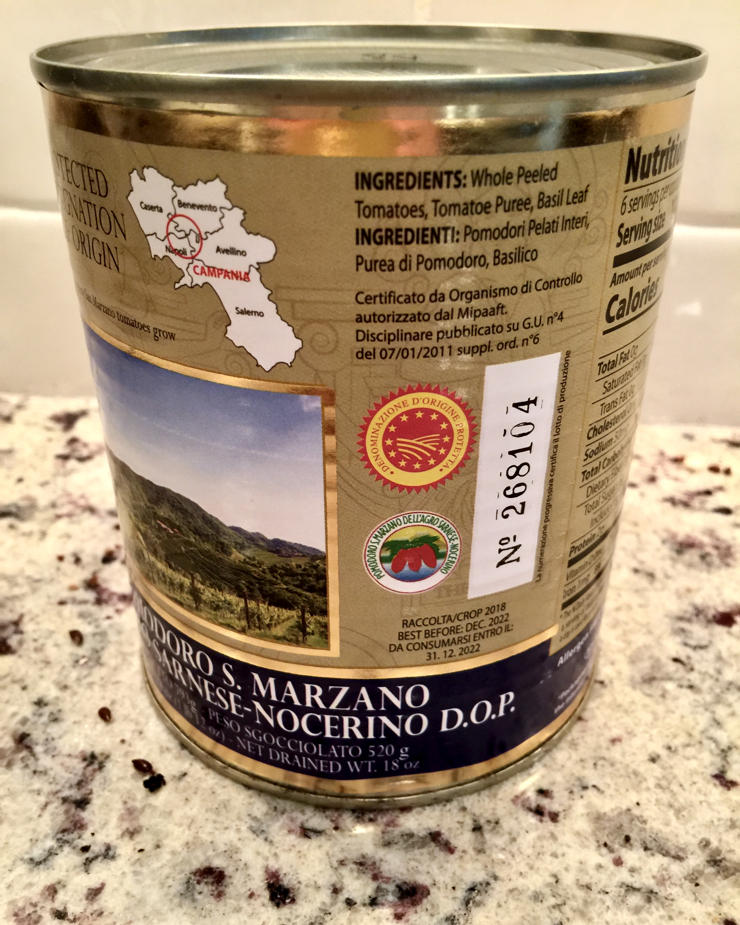 authentic San Marzano tomatoes