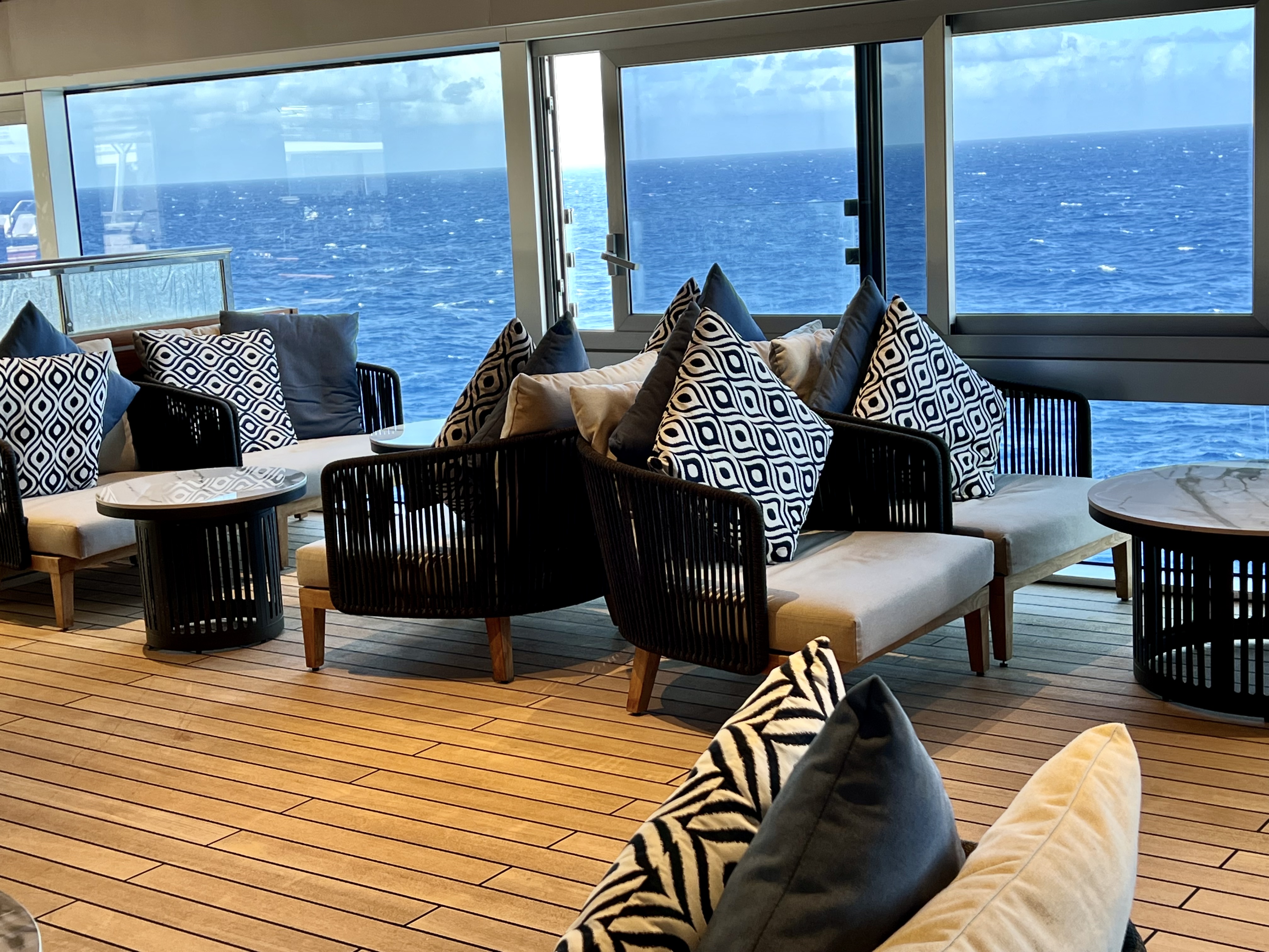 a relaxing place on the outside deck