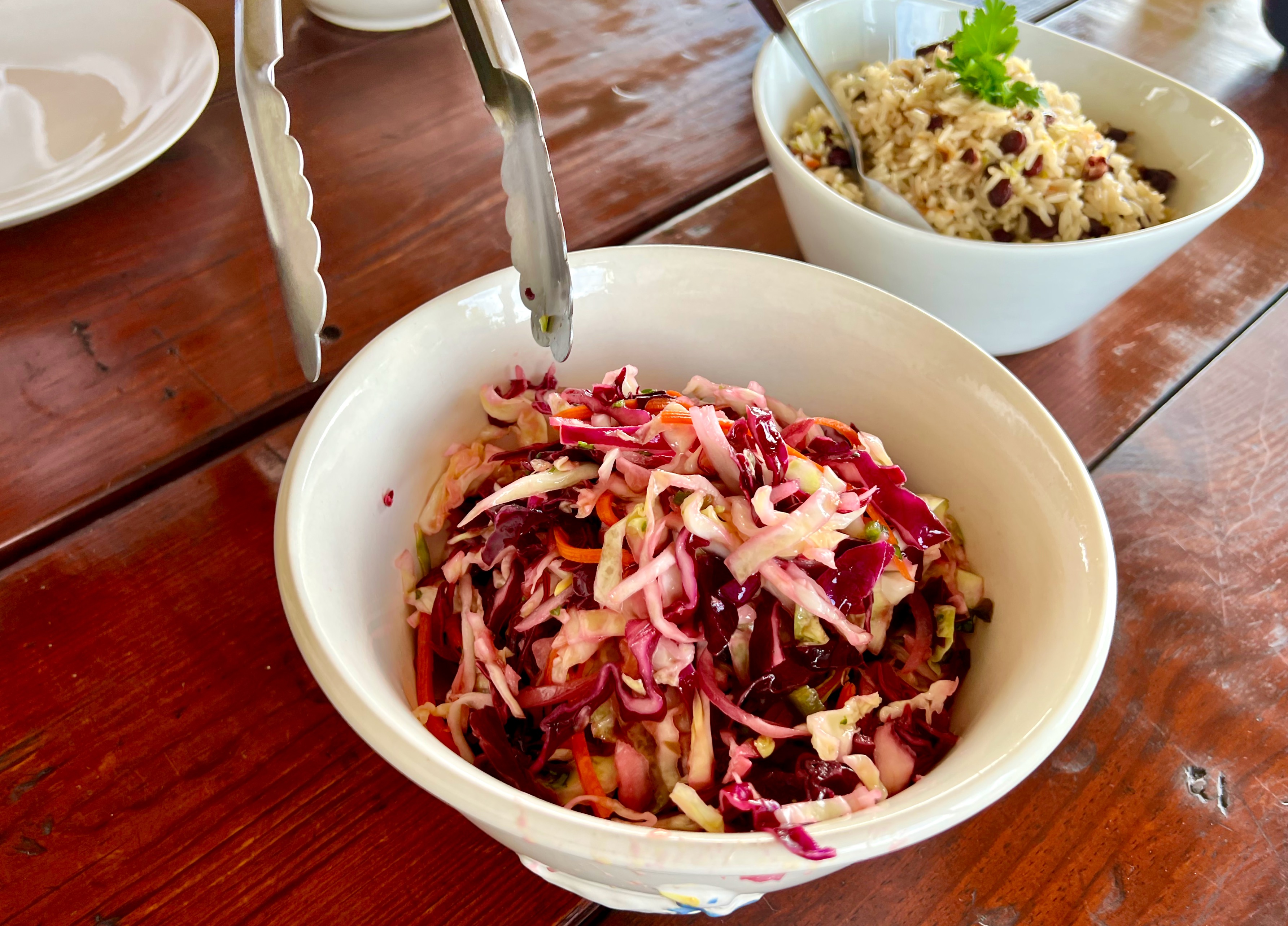 spicy slaw and red beans and rice