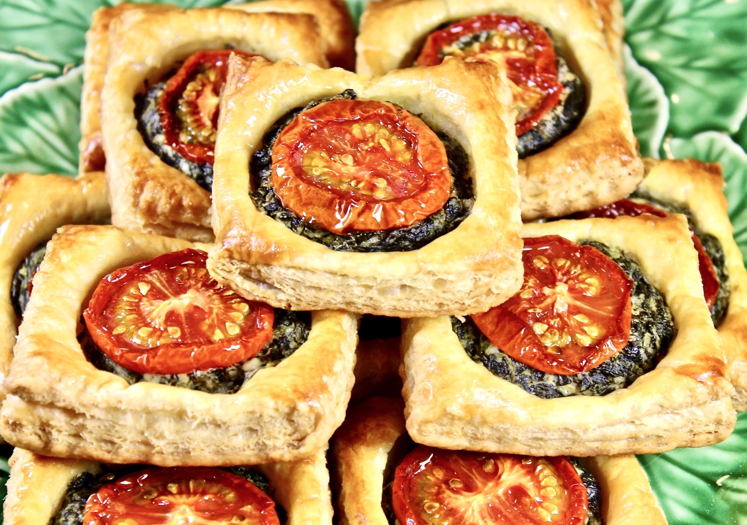 tomato, spinach and goat cheese tarts