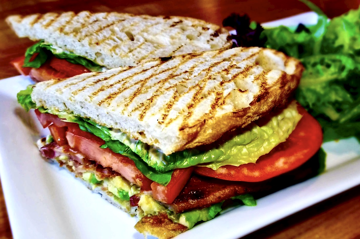 bacon, lettuce, tomato and avocado sandwich