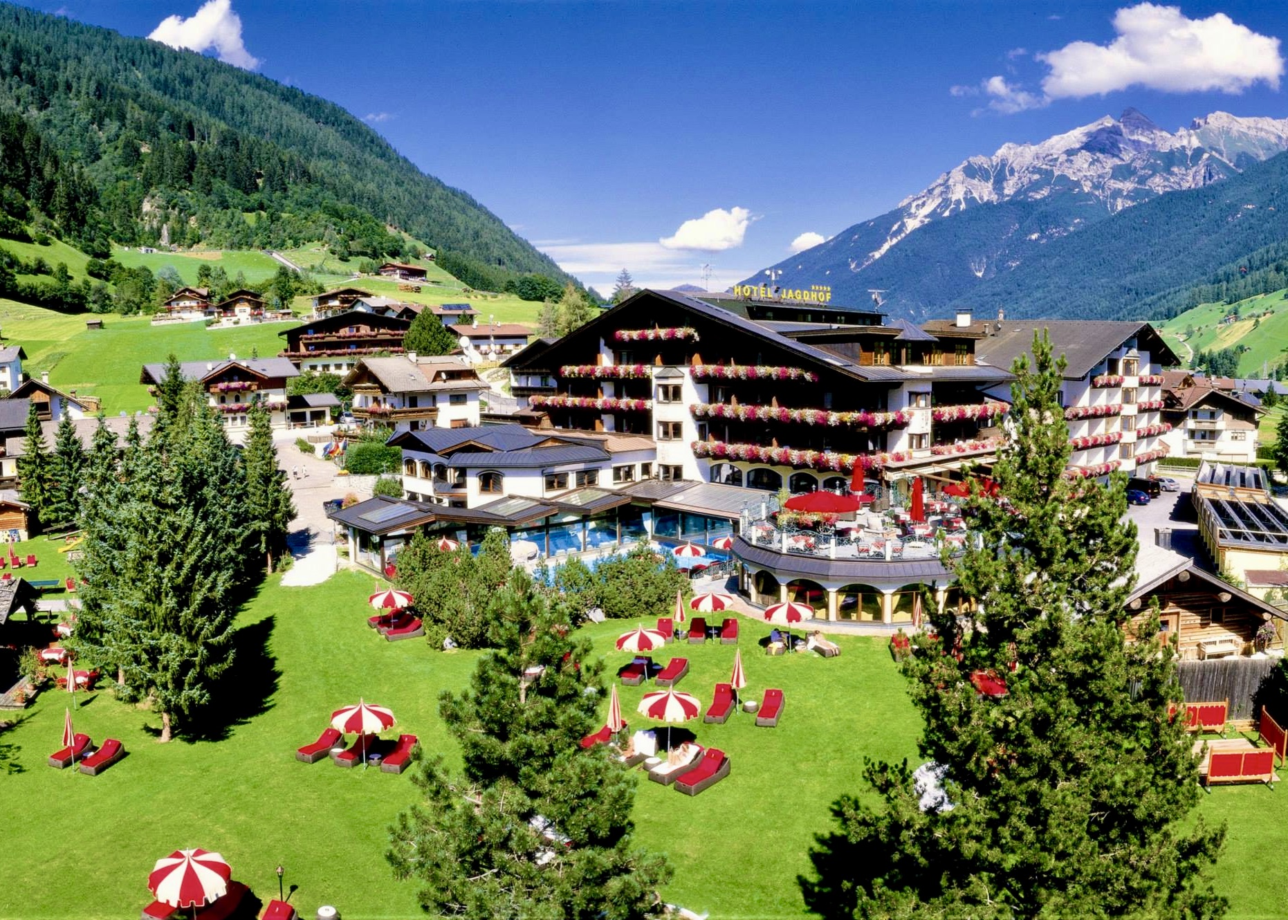 Relais and Chateaux Spa Hotel Jagdhof luxury resort exterior in Neustift Austria