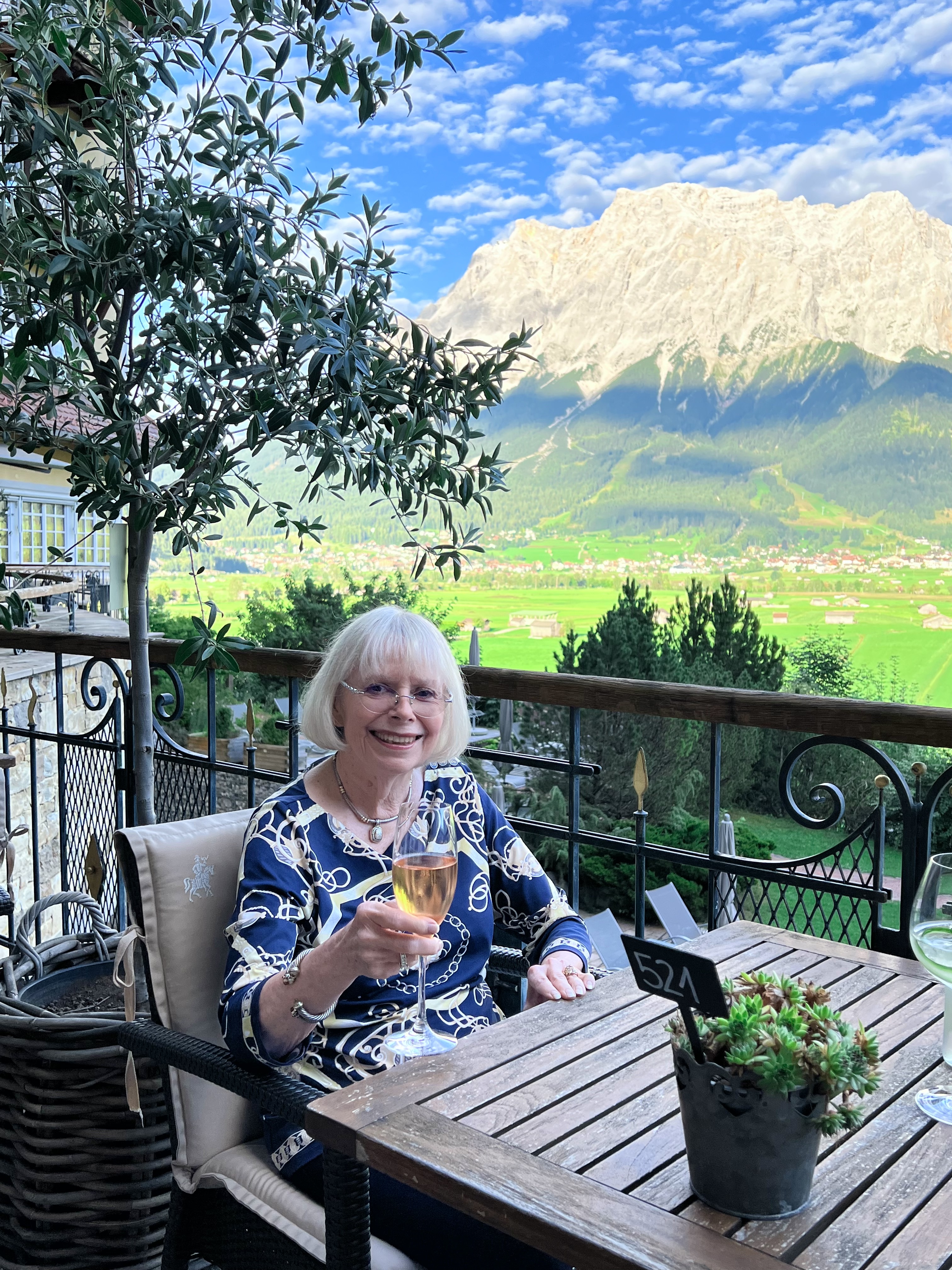 terrace of post hotel Lermoos
