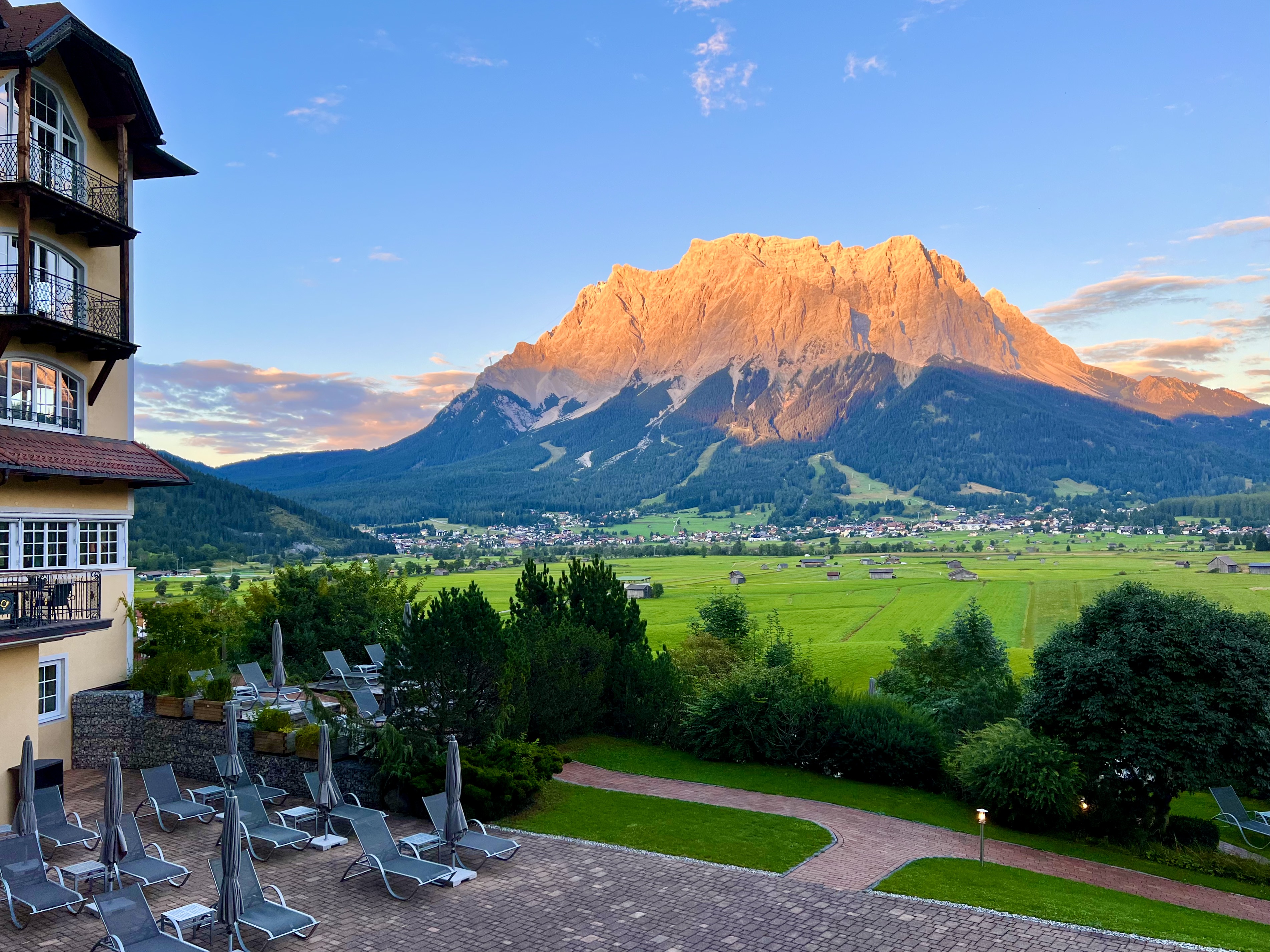 view from the terrace at Hotel Post Lermoos
