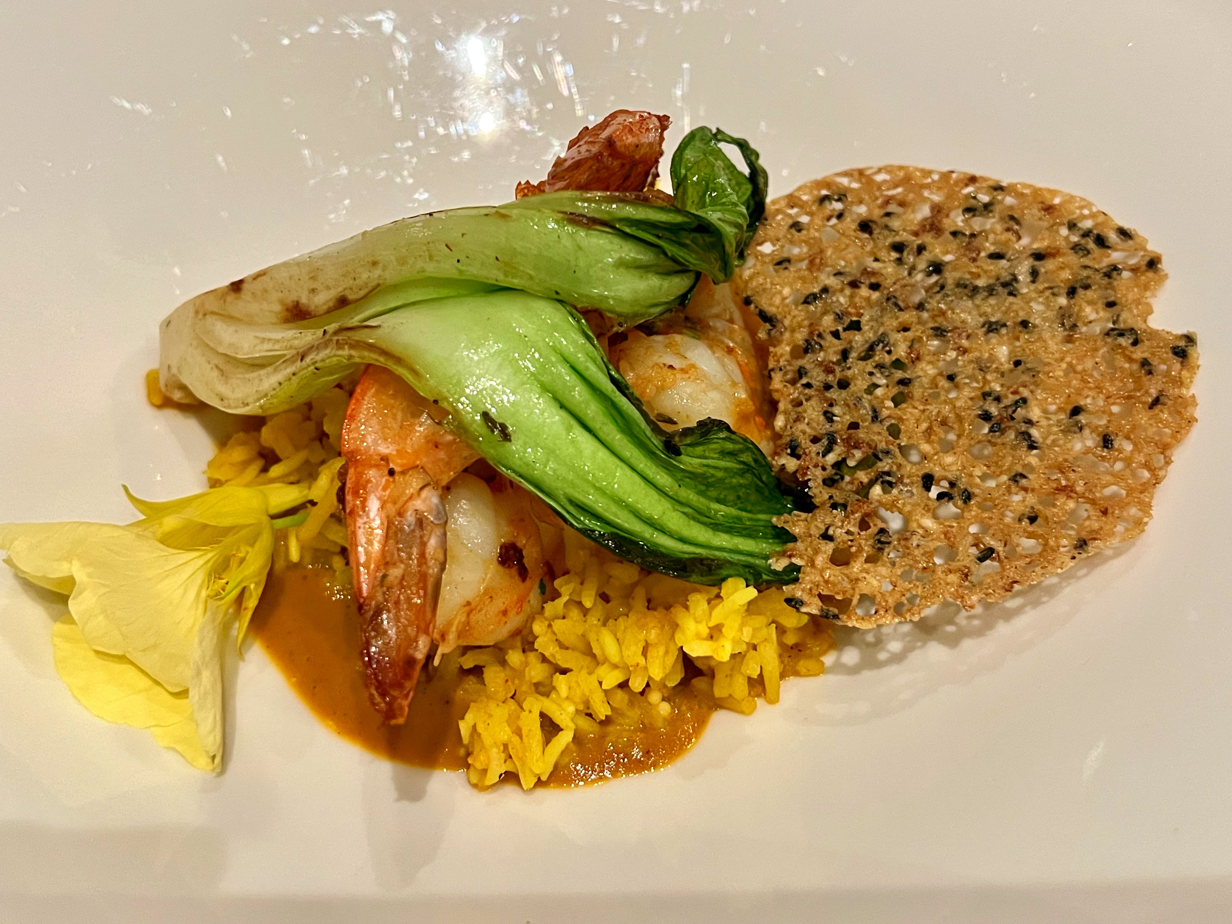 prawns pak choi spiced rice