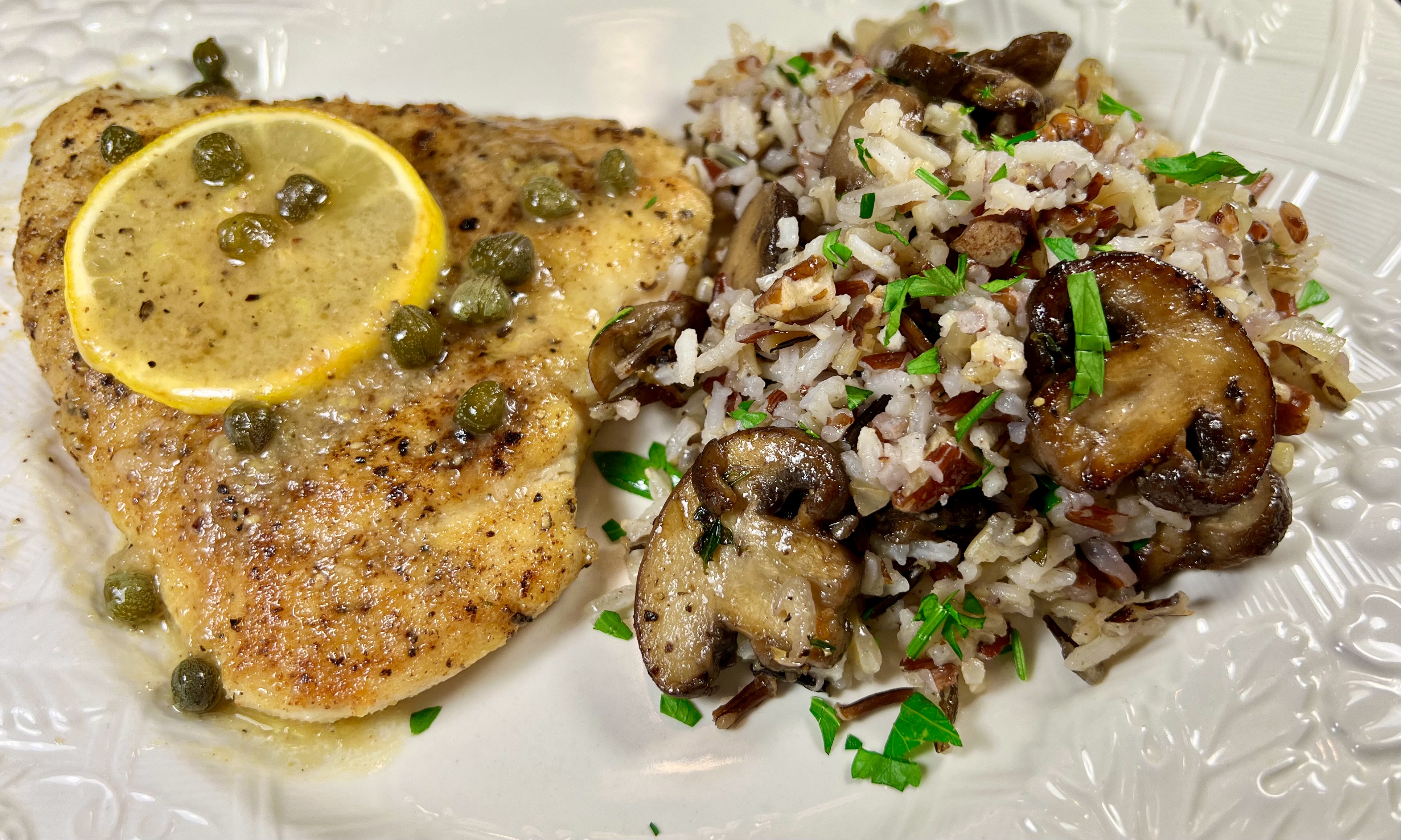 wild rice with mushrooms and caramelized shallots