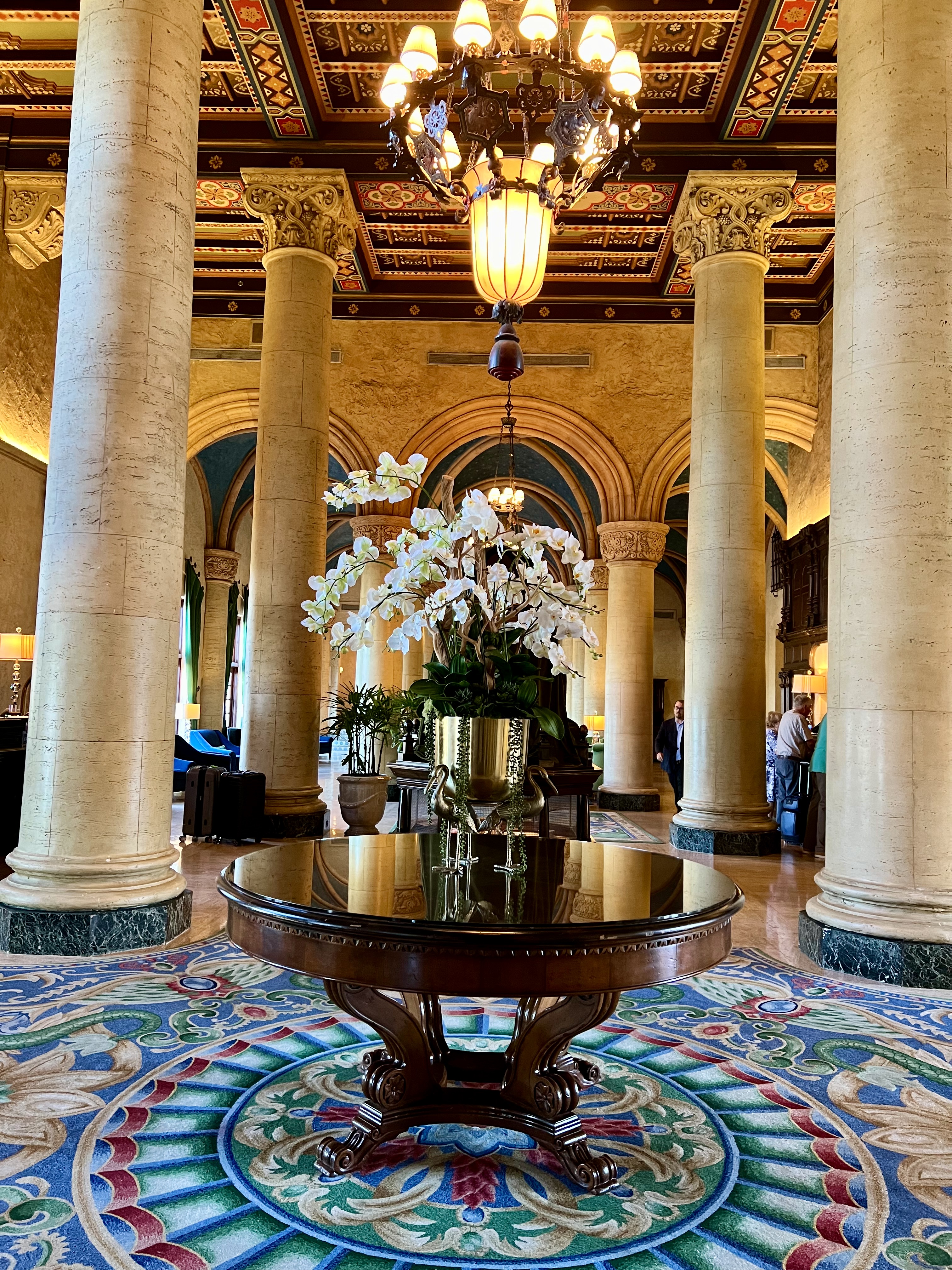 Carved Mahogany Table In Biltmore Lobby